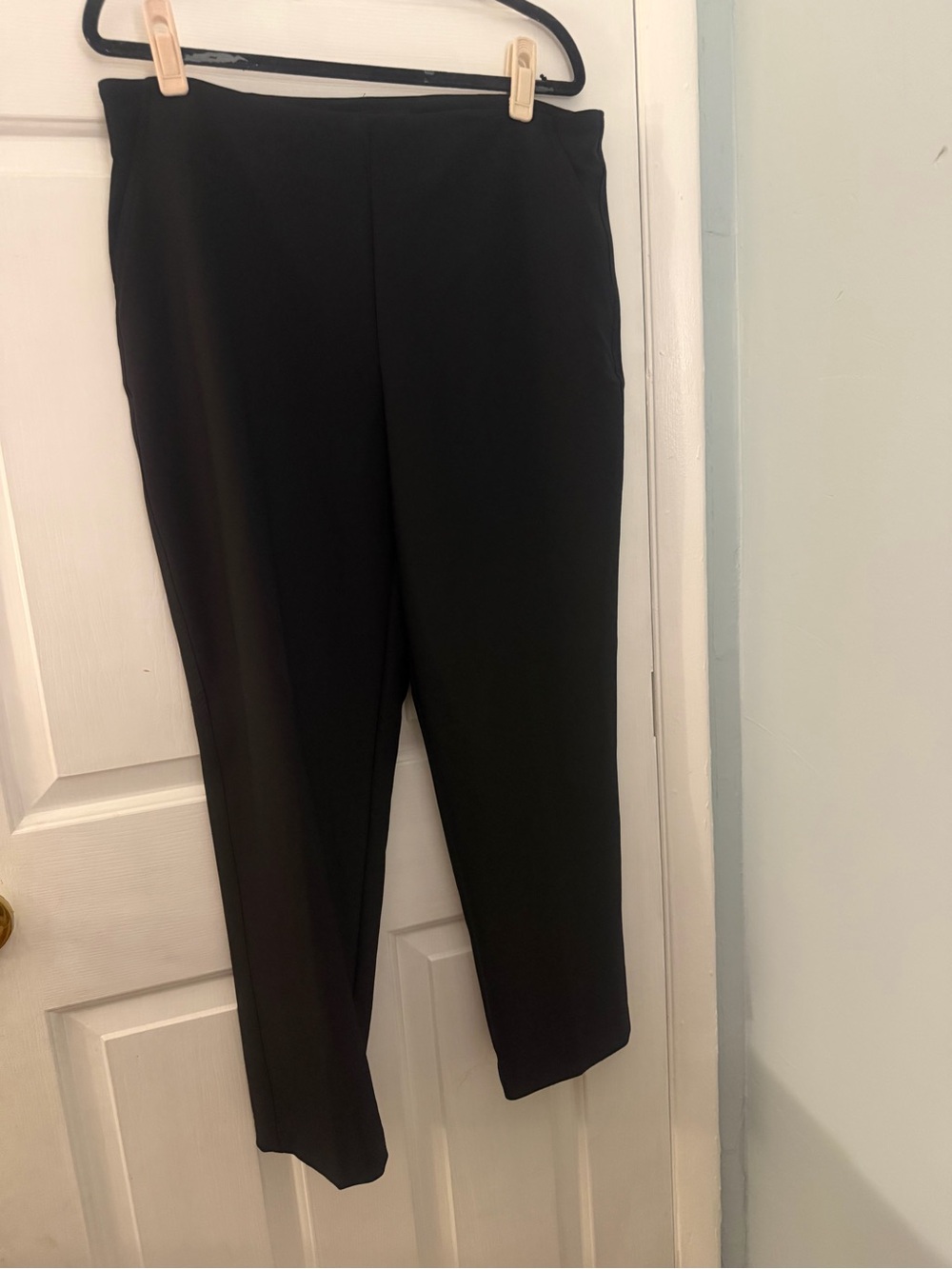 Rachel Zoe Size 12 Black Pull On Stretch Straight Leg Pants